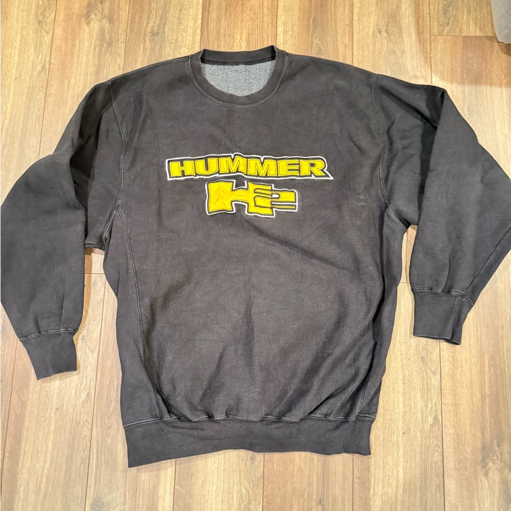 Vintage HUMMER H2 Black and Yellow Men's - heavyweight sweatshirt no tag L/XL